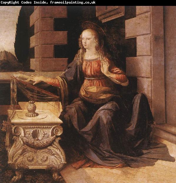 LEONARDO da Vinci Annunciation (detail) sg77